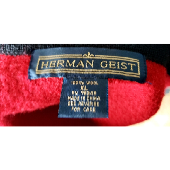 ☆SOLD☆ Vintage Red Boiled Wool Embroidered Vest XL - Picture 5 of 5